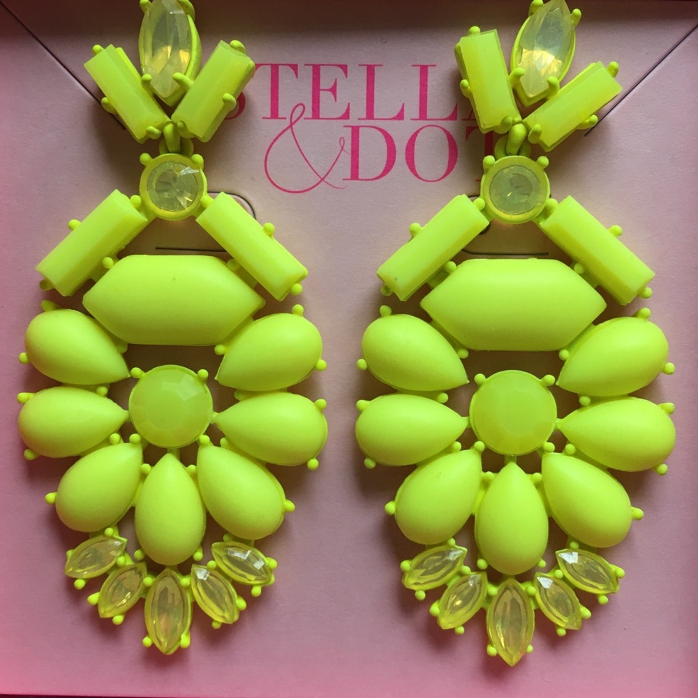 Stella & Dot | *ULTRARARES* Citron Yellow Heck Yes!!!\😄/Statement Earrings - Picture 11 of 16
